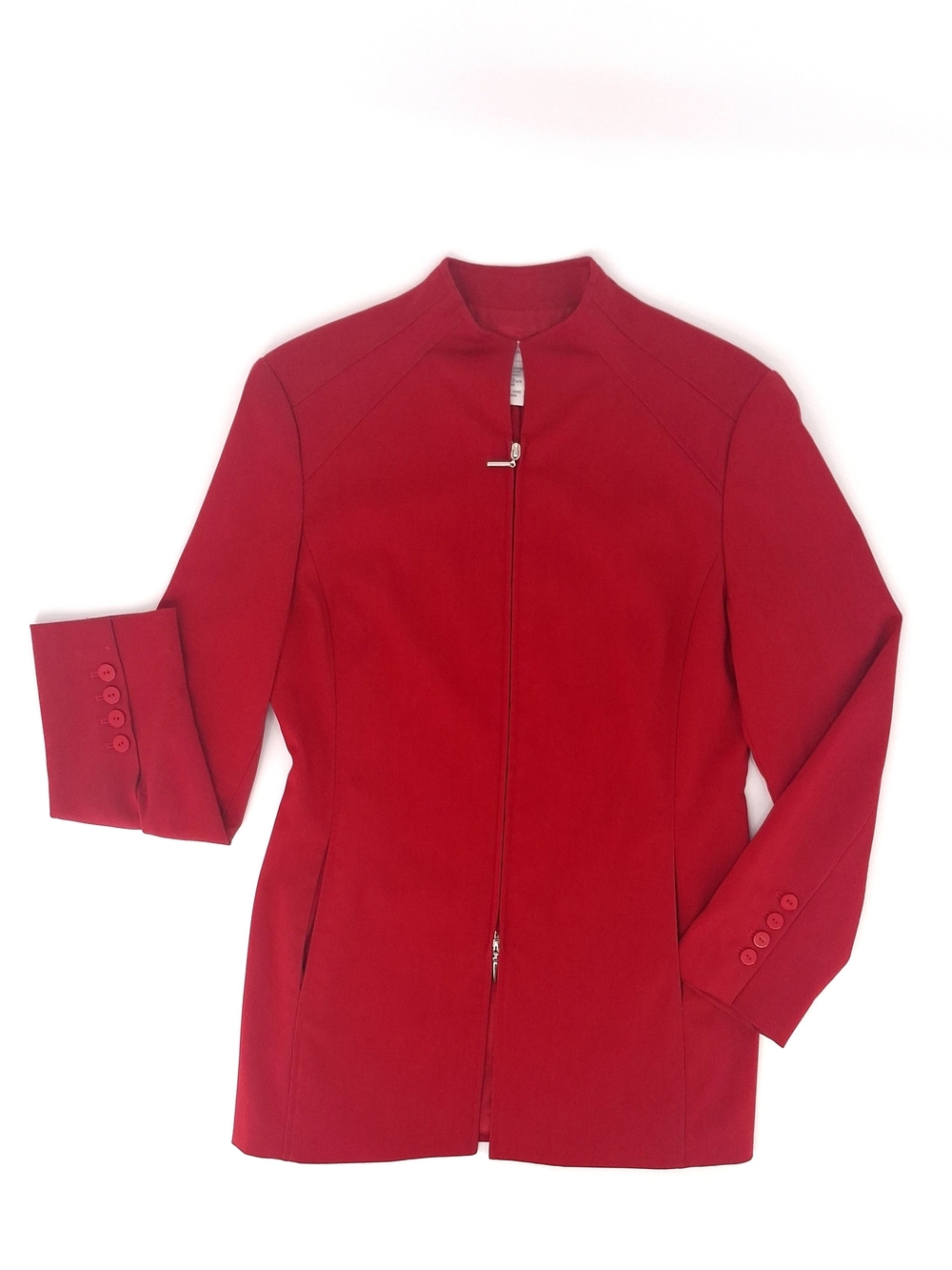 ✨Vintage Spiegel Vibrant Red Full Zip Mock Neck Blazer Jacket Size 10✨